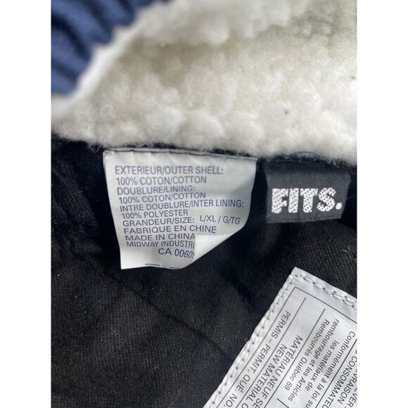 Fits. Unisex Navy Blue Cotton & Polyester Winter Hat With Ear Flaps - Picture 7 of 9